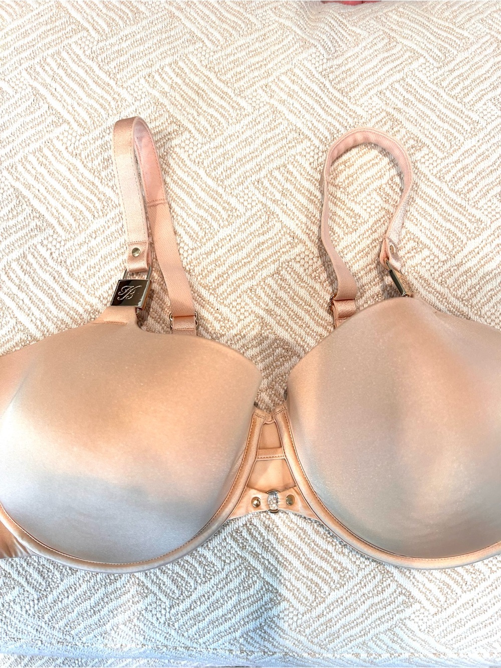 Honey Birdette Padded Push Up Bra with Gold Hardware. EUC. US 38 H. Sexy. Satin